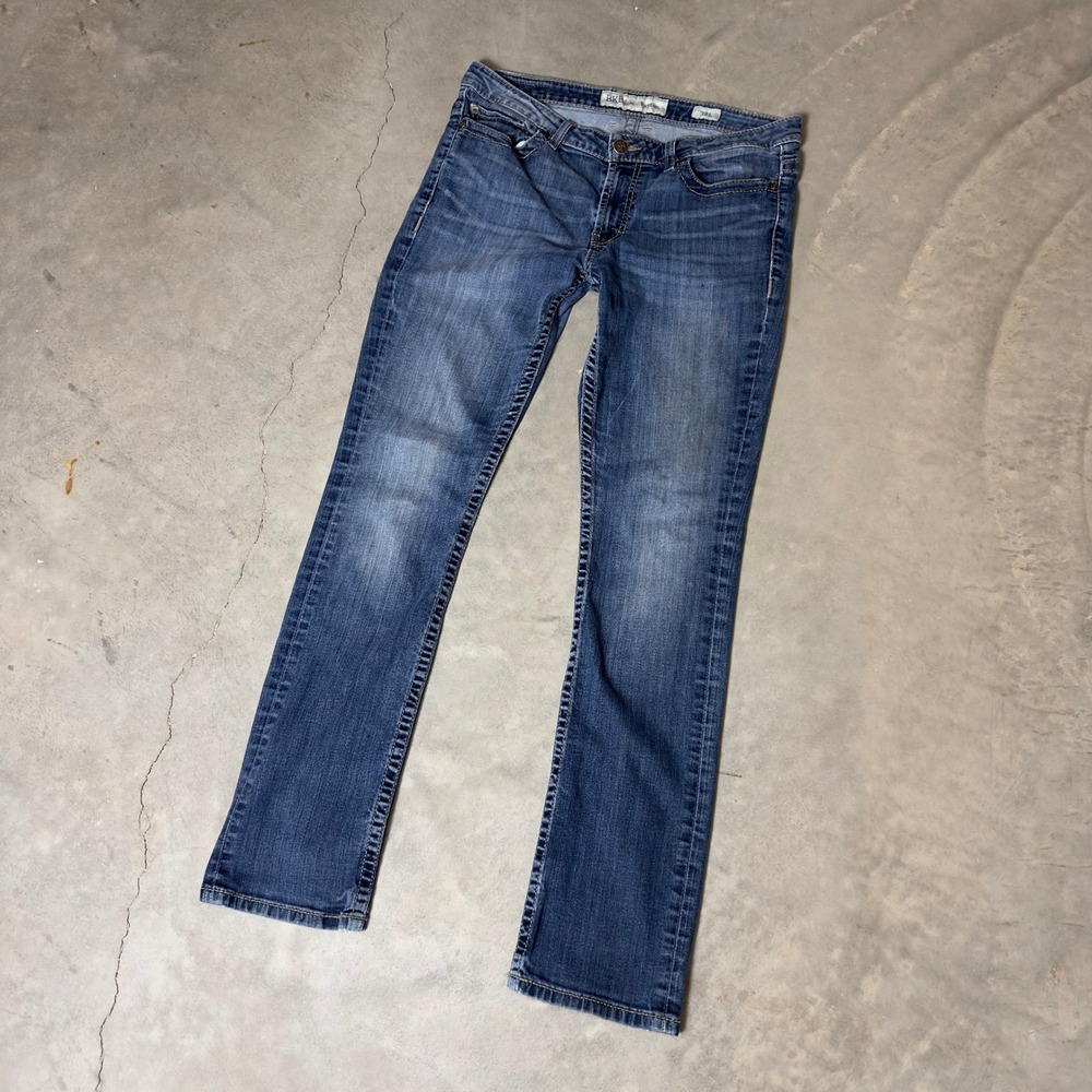 Vintage BKE Payton Bootcut Jeans Womens 32L Blue Medium Wash Embroidered Baggy